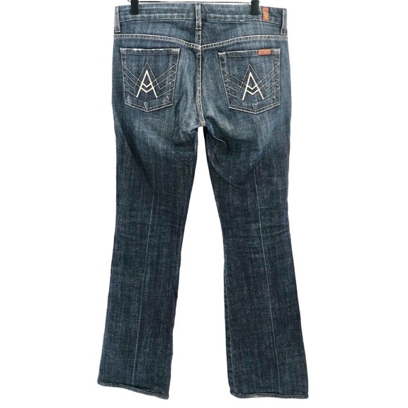 7 For All Mankind Womens Size 29 Mid-Rise Bootcut Jeans A-Pocket Medium Wash - Picture 2 of 8